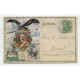 ALEMANIA 1913 HERMOSO ENTERO TARJETA POSTAL CIRCULADO 25 ANIVERSARIO DEL KAISER GUILLERMO II BARCOS AVIONES ZEPPELIN UNIFORMES MILITARES